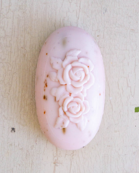 oval rose soap