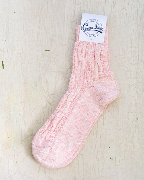 socks - retro knit cotton in soft pink