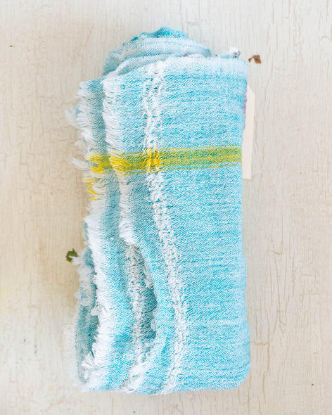 kitchen towel - teal chambray