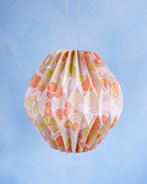 marbled paper lantern - blush etc