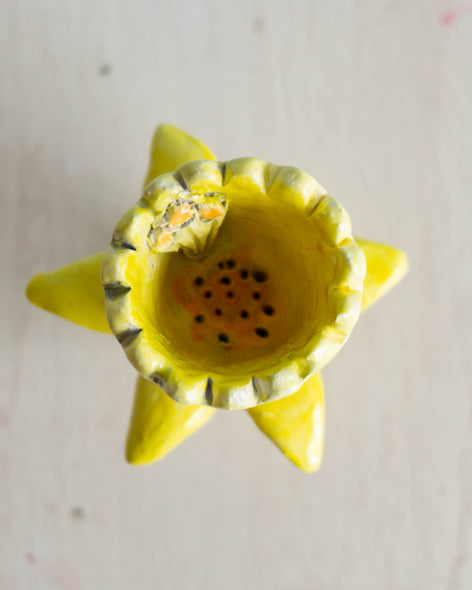 victorian flower ceramic wine stopper - daffodil
