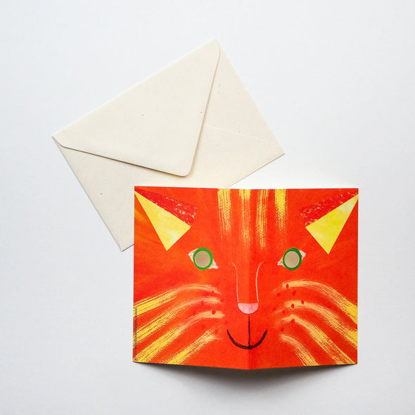greeting card - cat mask