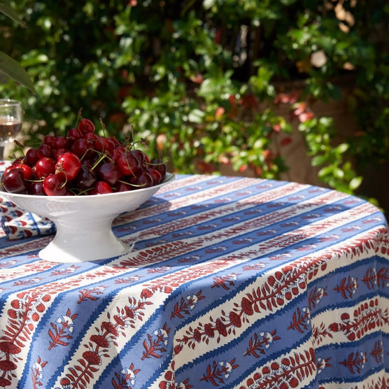 tablecloth - avignon red & blue (three sizes)