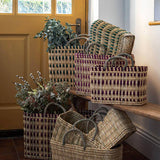 panier - rangement en roseau tressé vert