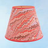 lampshade - hand marbled - 10" florentine pink