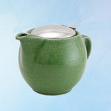ceramic teapot 15 oz - crackle green