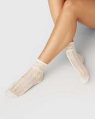 socks - Erica crochet socks ivory