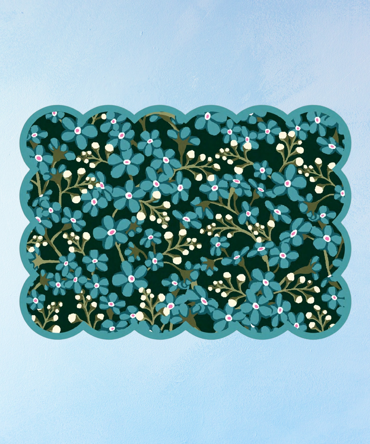 notecard set - scalloped liberty florals