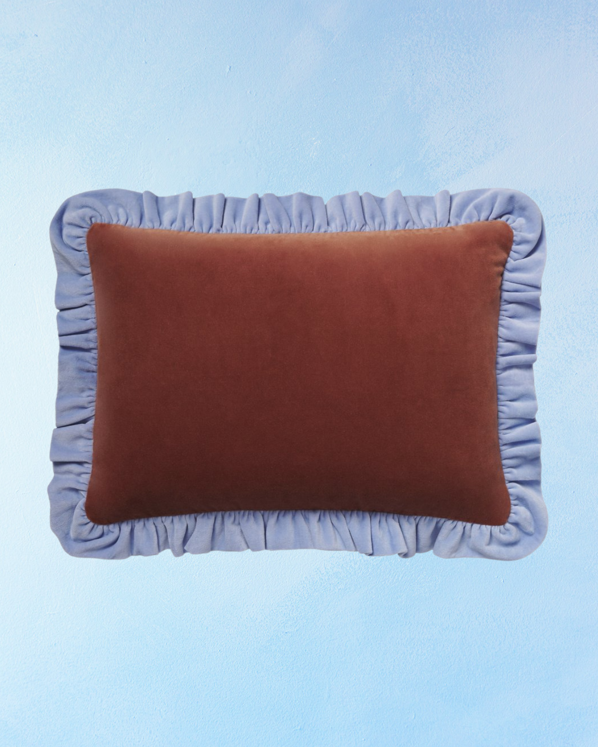 pillow - velvet frill rust (insert included)