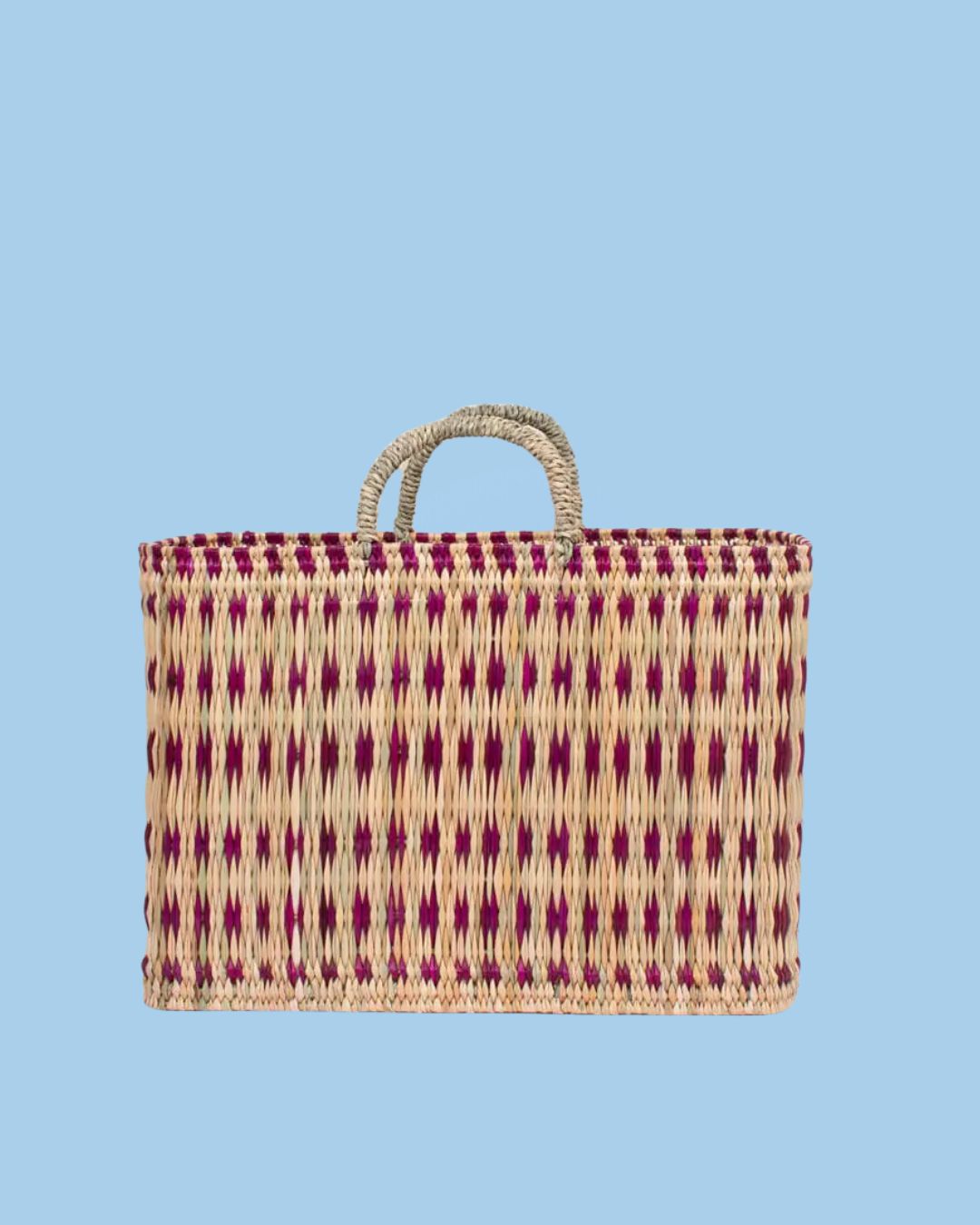 basket - violet woven reed storage