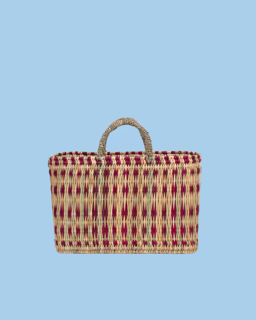 basket - violet woven reed storage