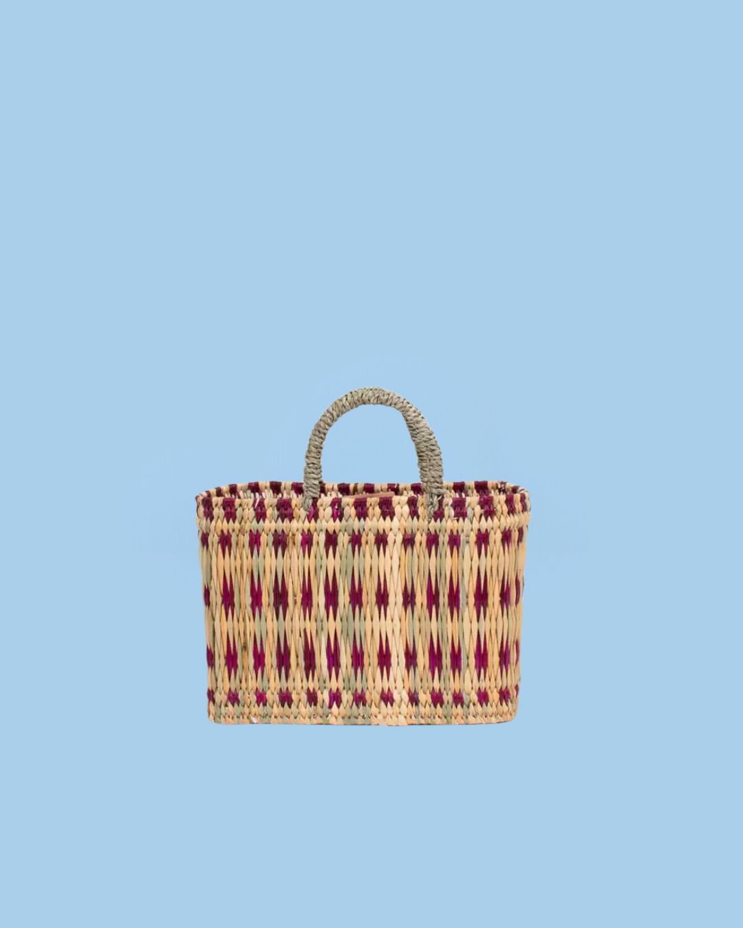 basket - violet woven reed storage