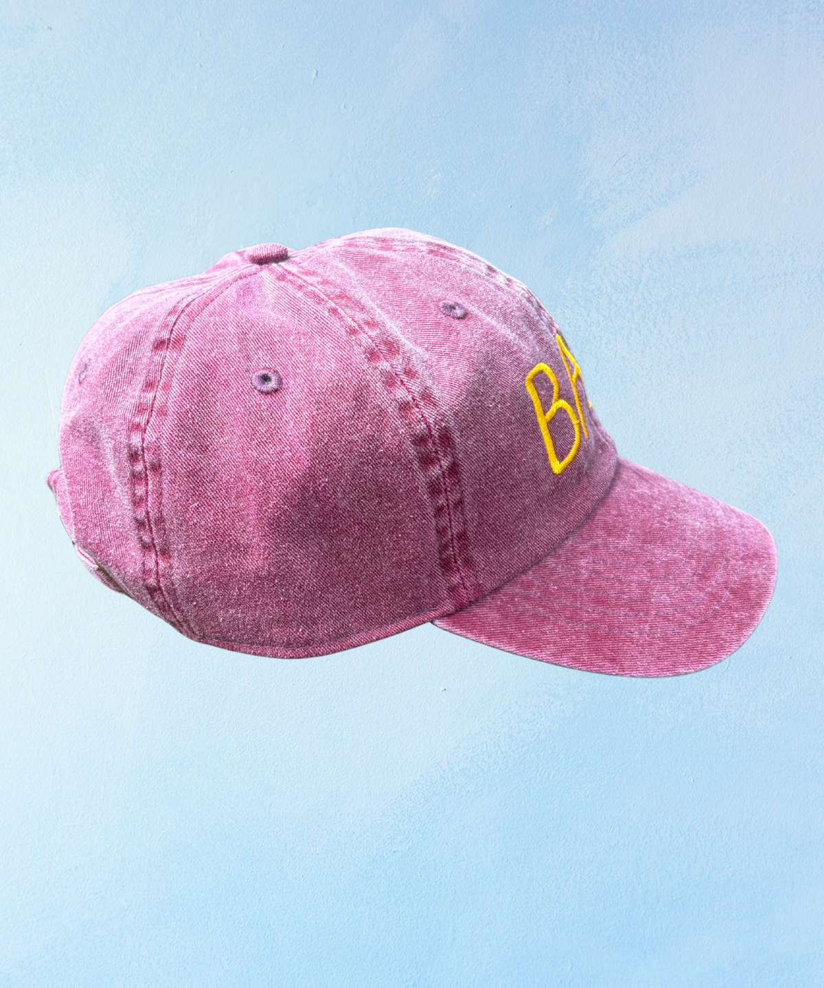 baa hat - burgundy & gold