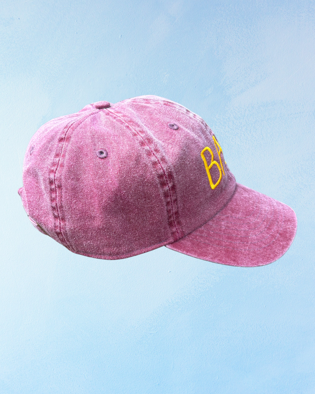 baa hat - burgundy & gold