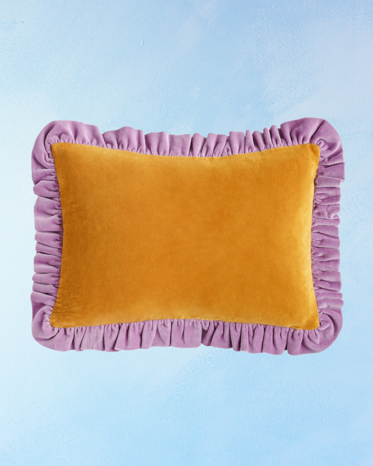 pillow - velvet frill ochre (insert included)