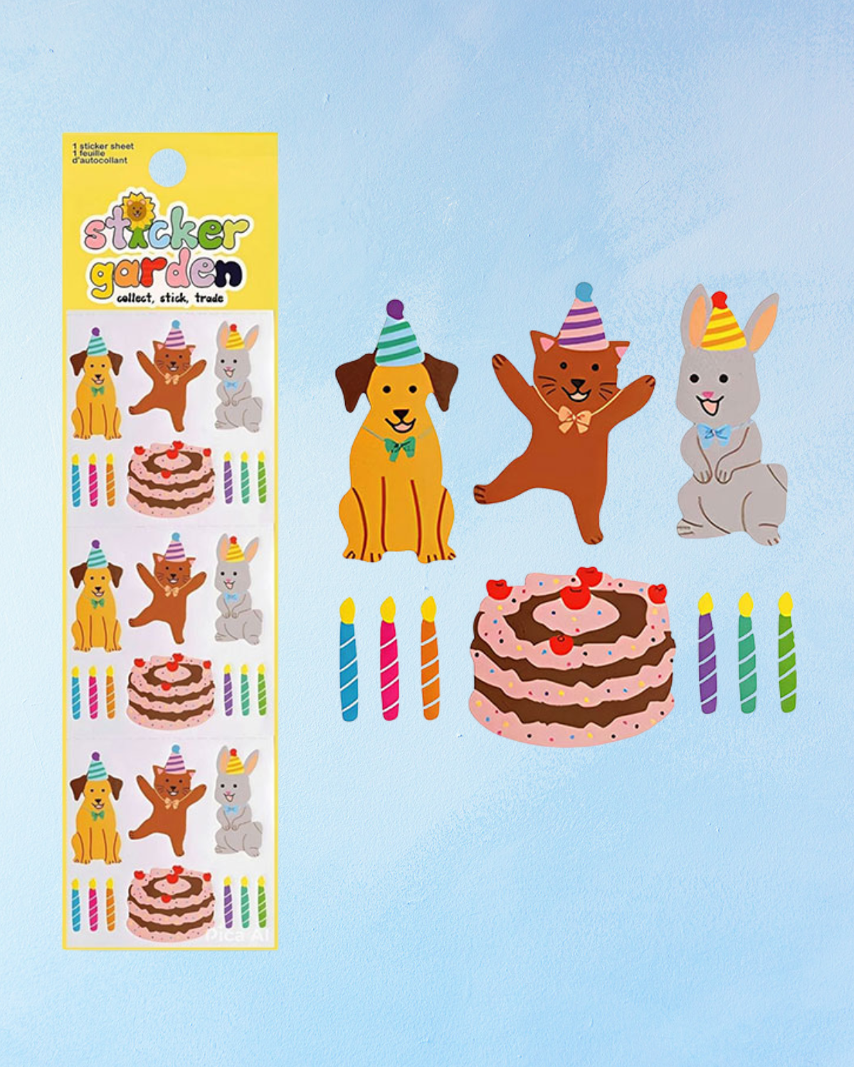 sticker sheet - birthday pets