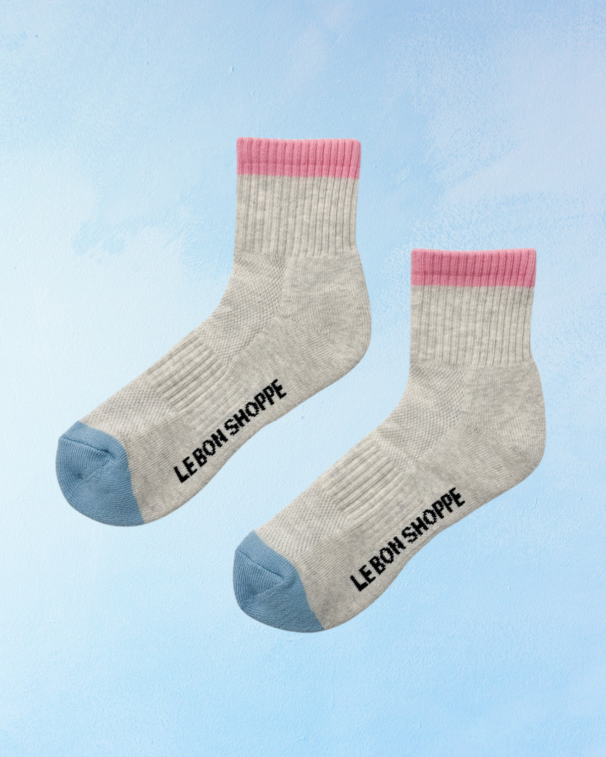 socks - girlfriend - colour block grey & pink