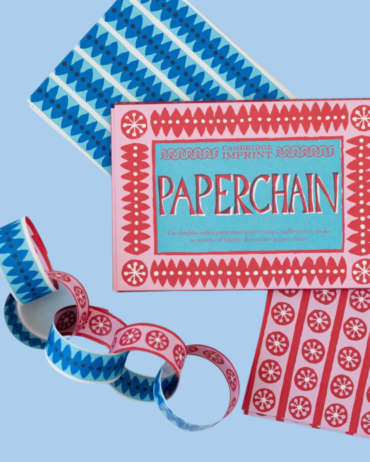 garland - paper chain: pink and blue