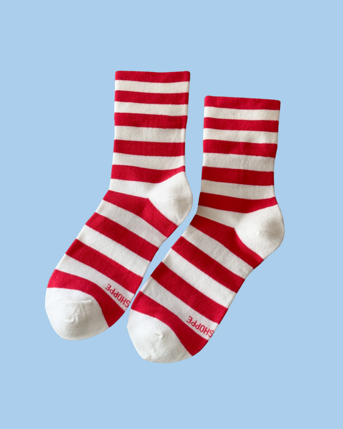 socks - wally - wide red stripe
