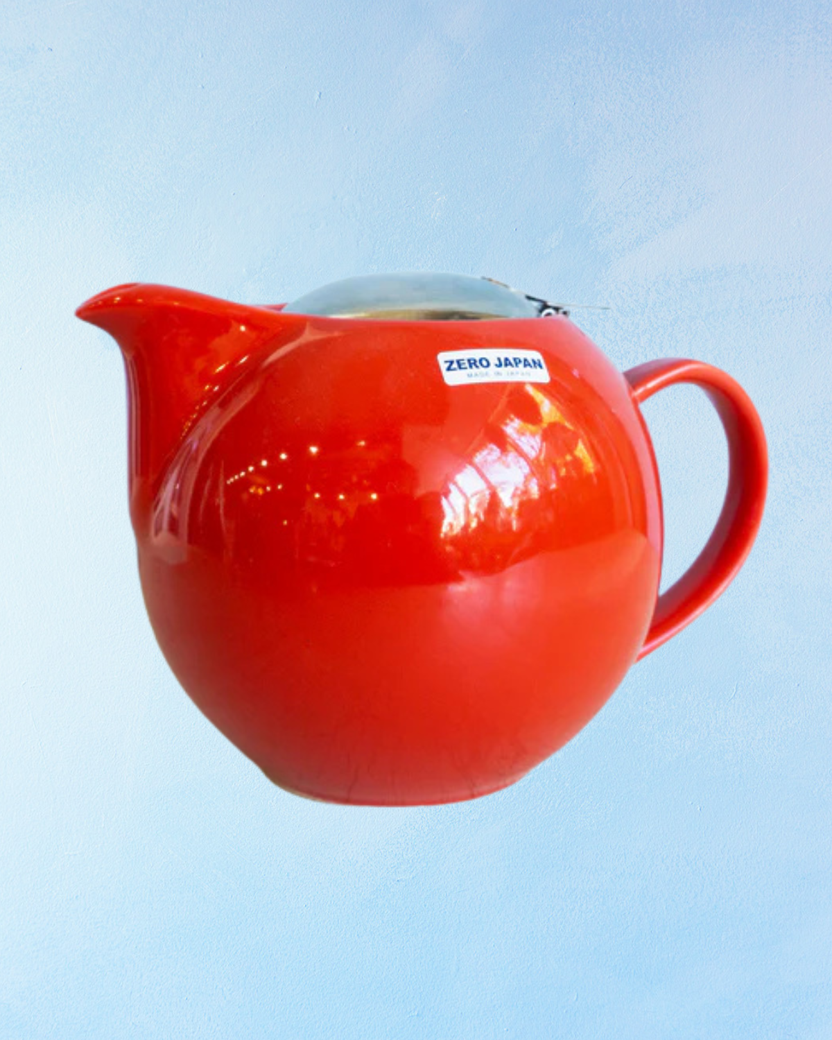 ceramic teapot 34 oz - tomato