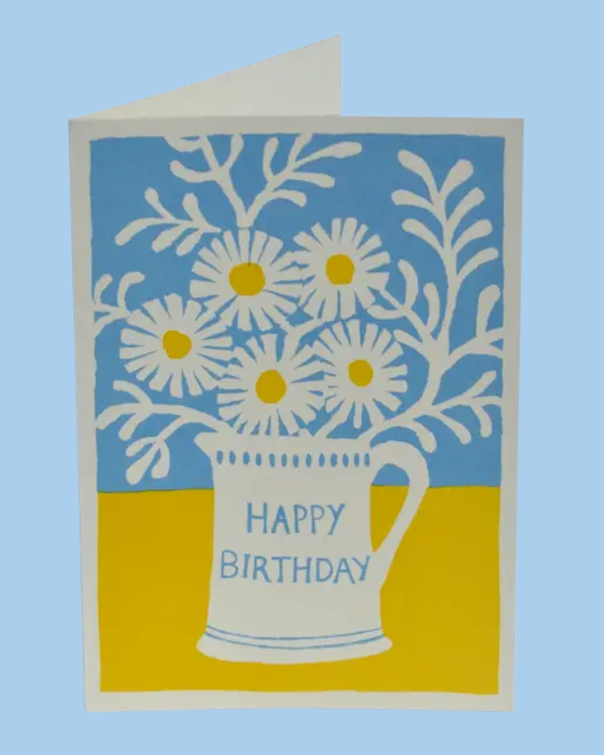 greeting card - daisies in a mug