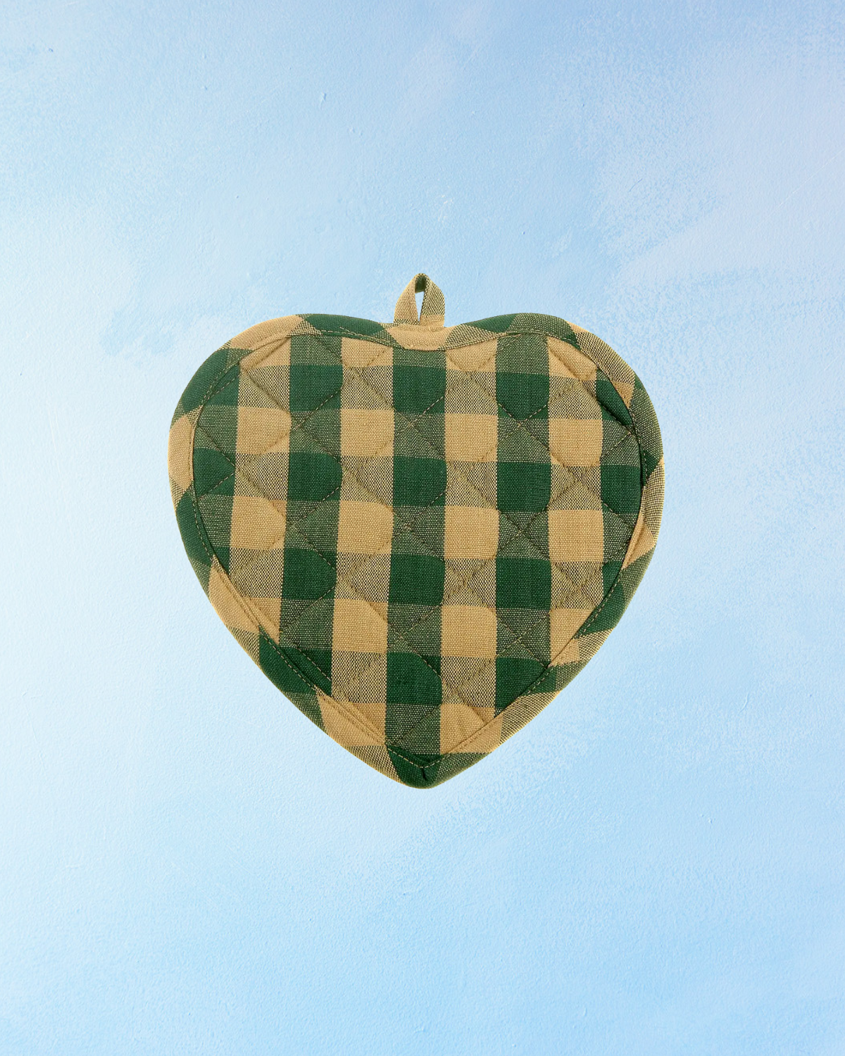 potholder - green heart