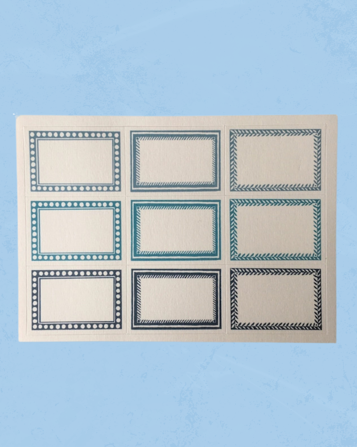 self-adhesive labels - blue/green