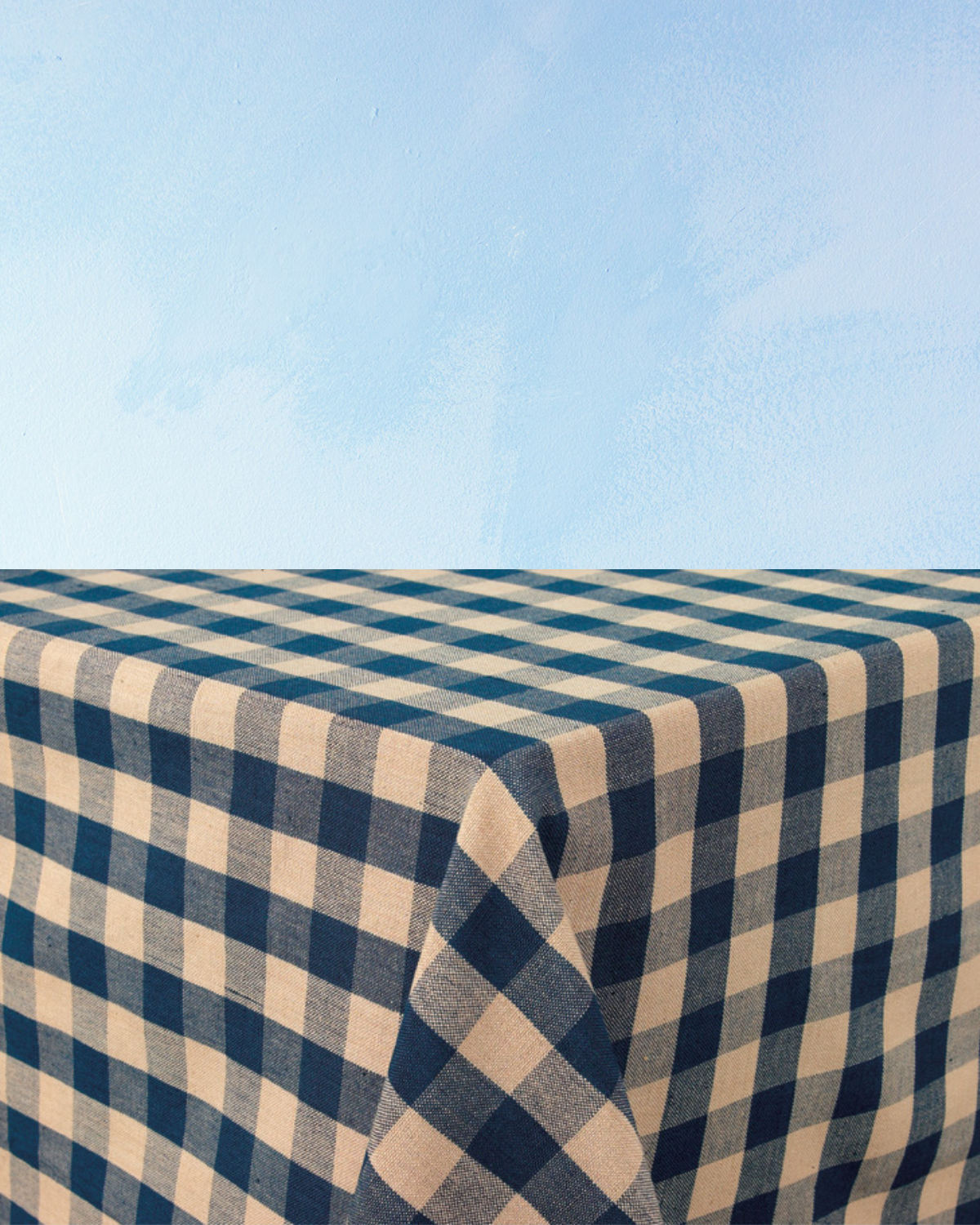 tablecloth - blue and beige check