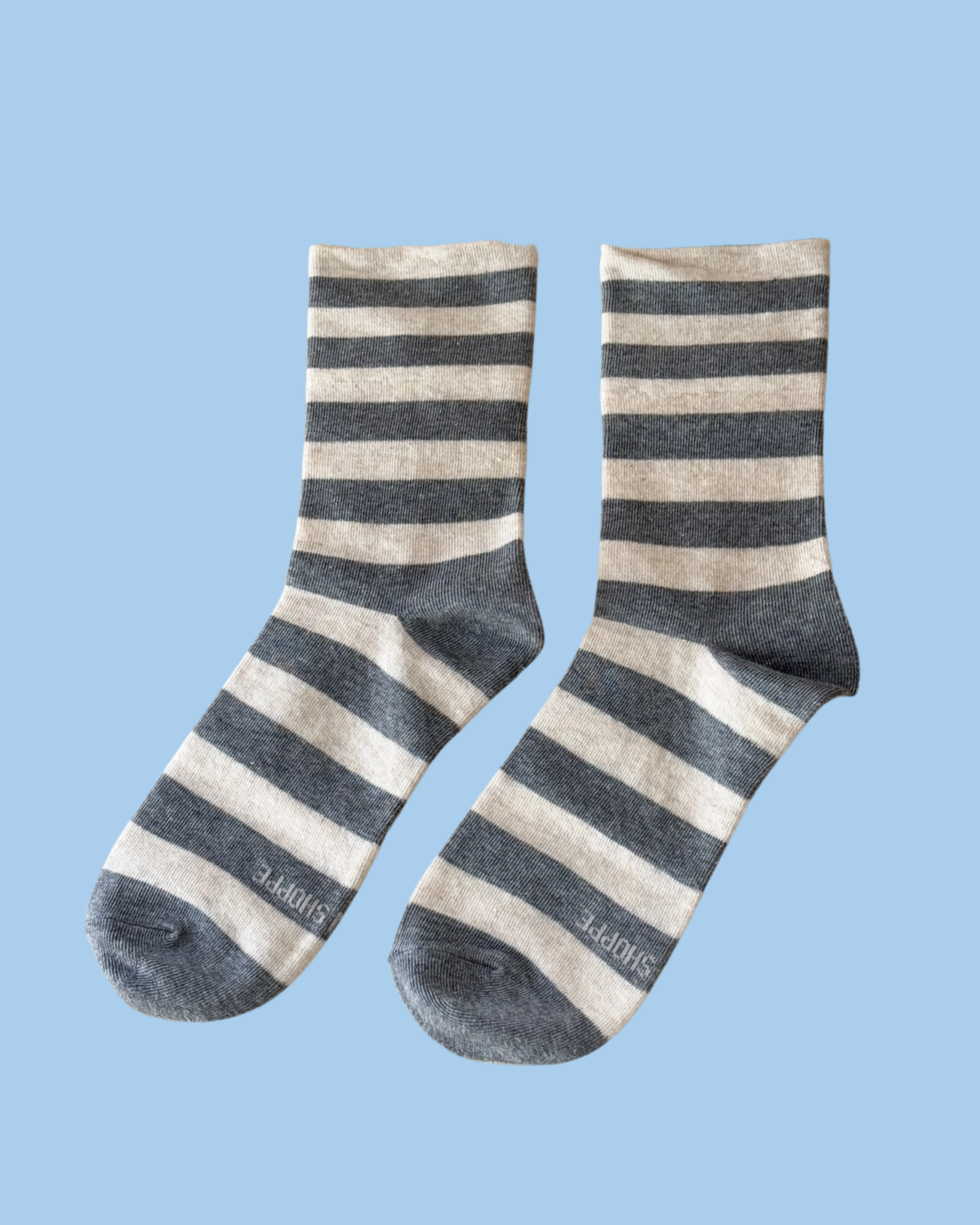 socks - wally - wide grey stripe