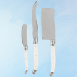 three piece cheese knife set - faux ivory
