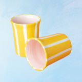 ceramic - tumbler - striped yellow