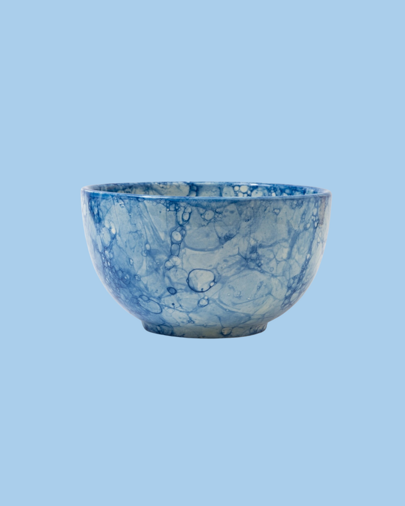 ceramic bowl - blue marble