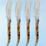 four piece spreader knife set - tortoise shell