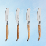 four piece spreader knife set - olive wood