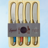 four piece spreader knife set - coral & turquoise