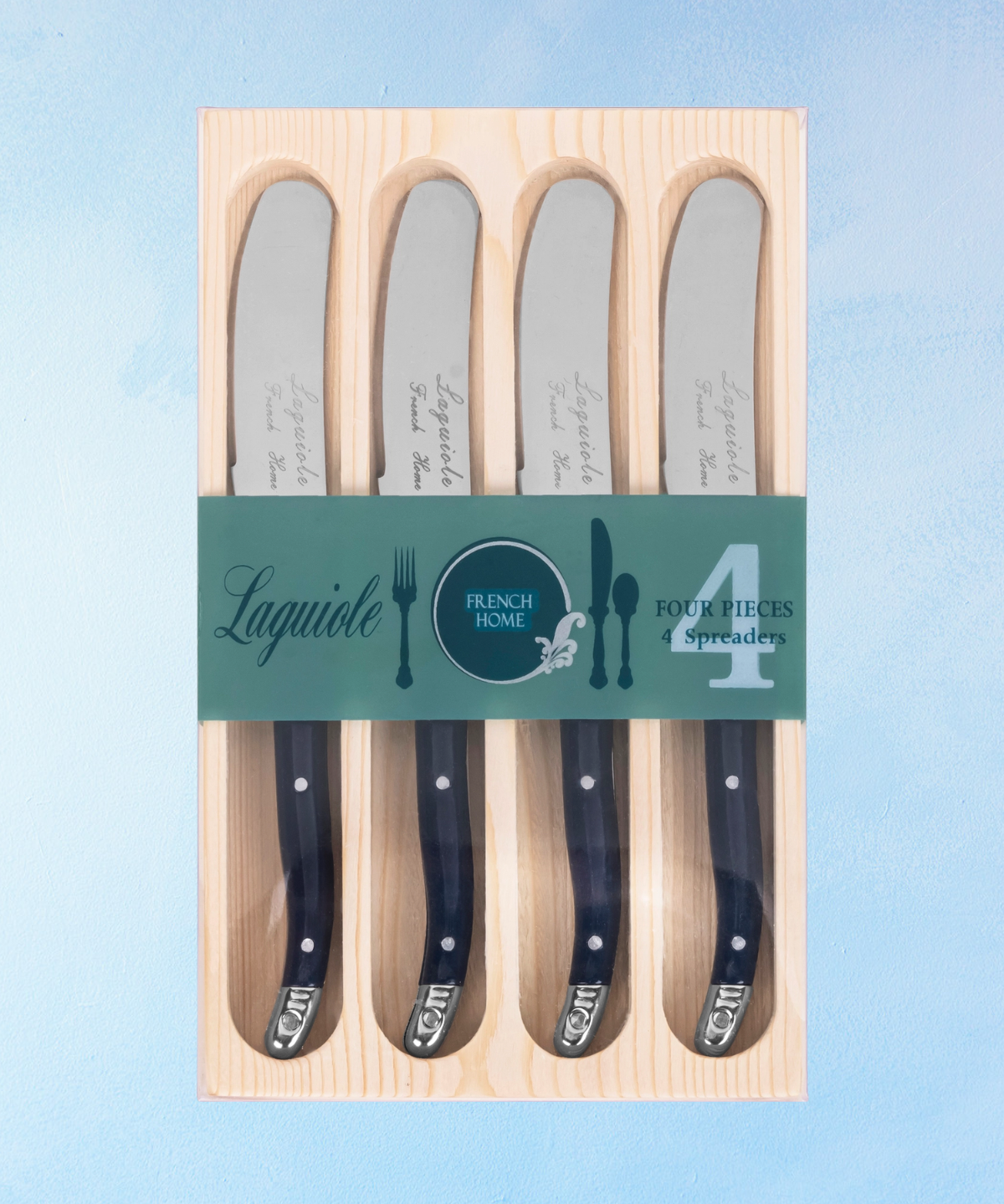 four piece spreader knife set - navy