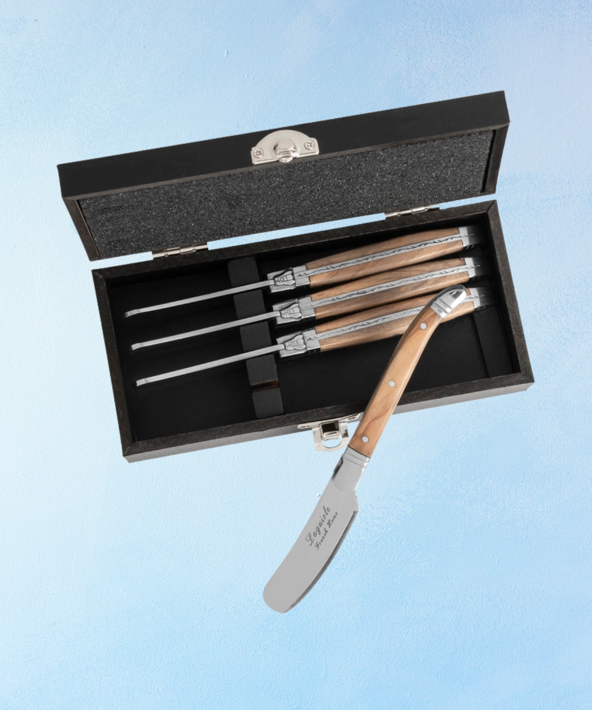 four piece spreader knife set - olive wood