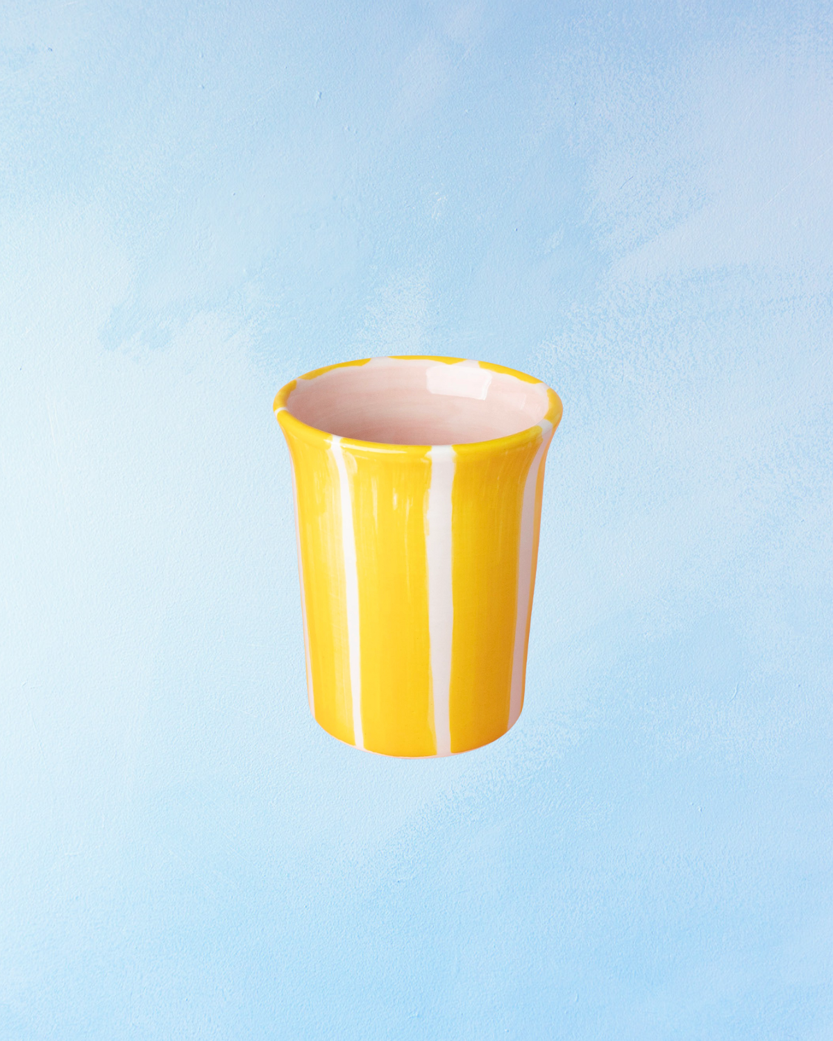 ceramic tumbler - white and yellow