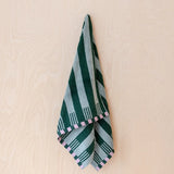 serviette de bain - rayure verte