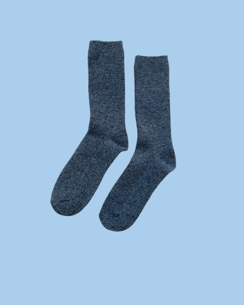 socks - snow denim