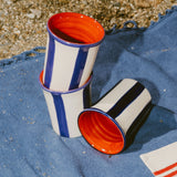ceramic - tumbler: striped blue