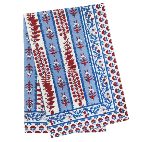 tea towel - avignon red & blue