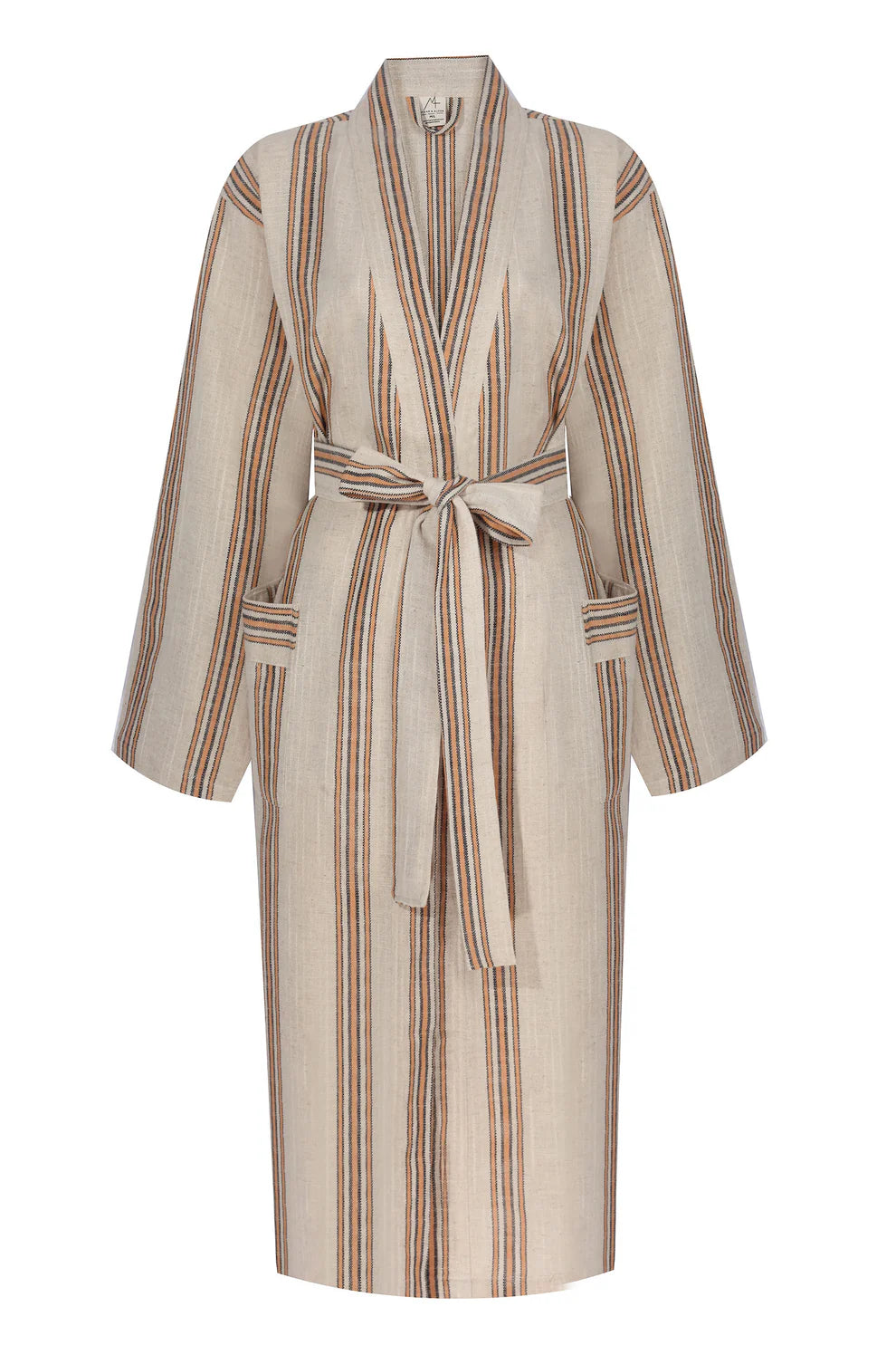 apricot linen robe - unisex adult small