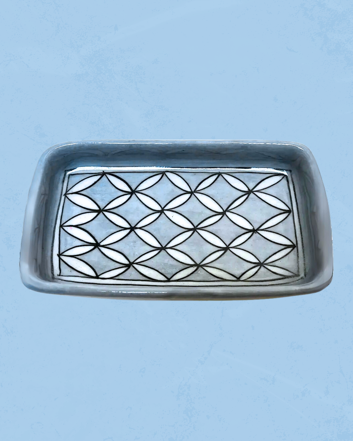 trinket dish - blue pottery