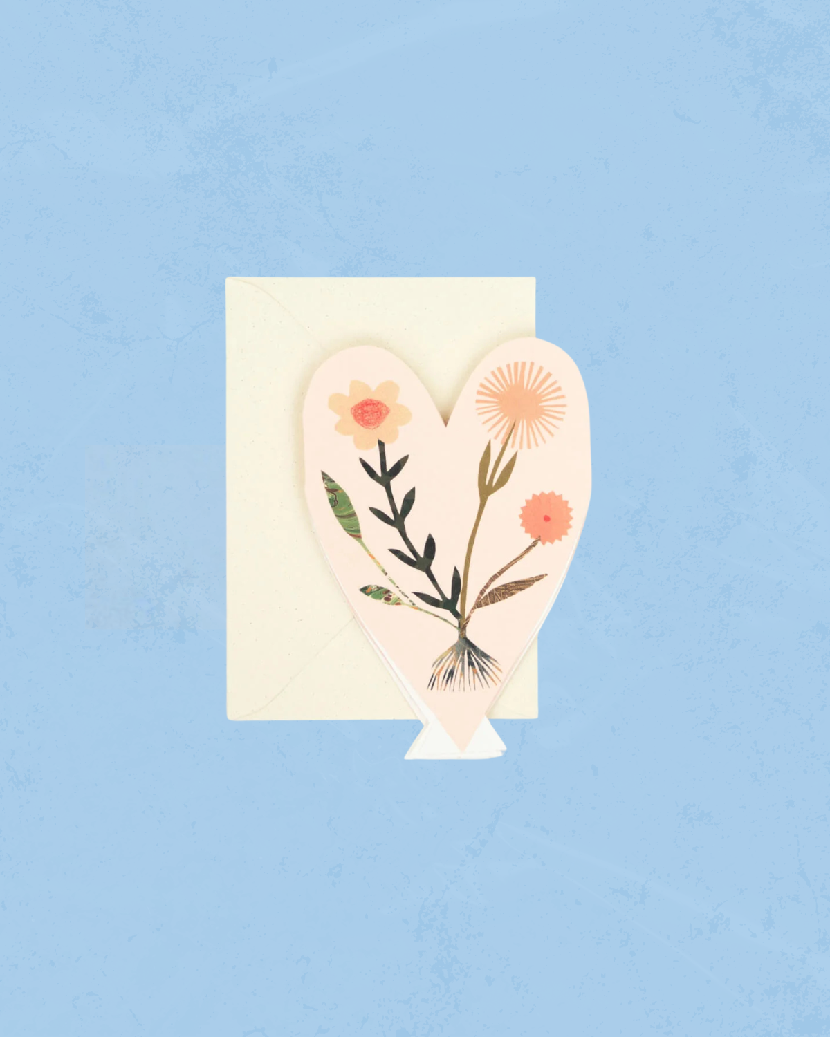 greeting card - floral hearts concertina