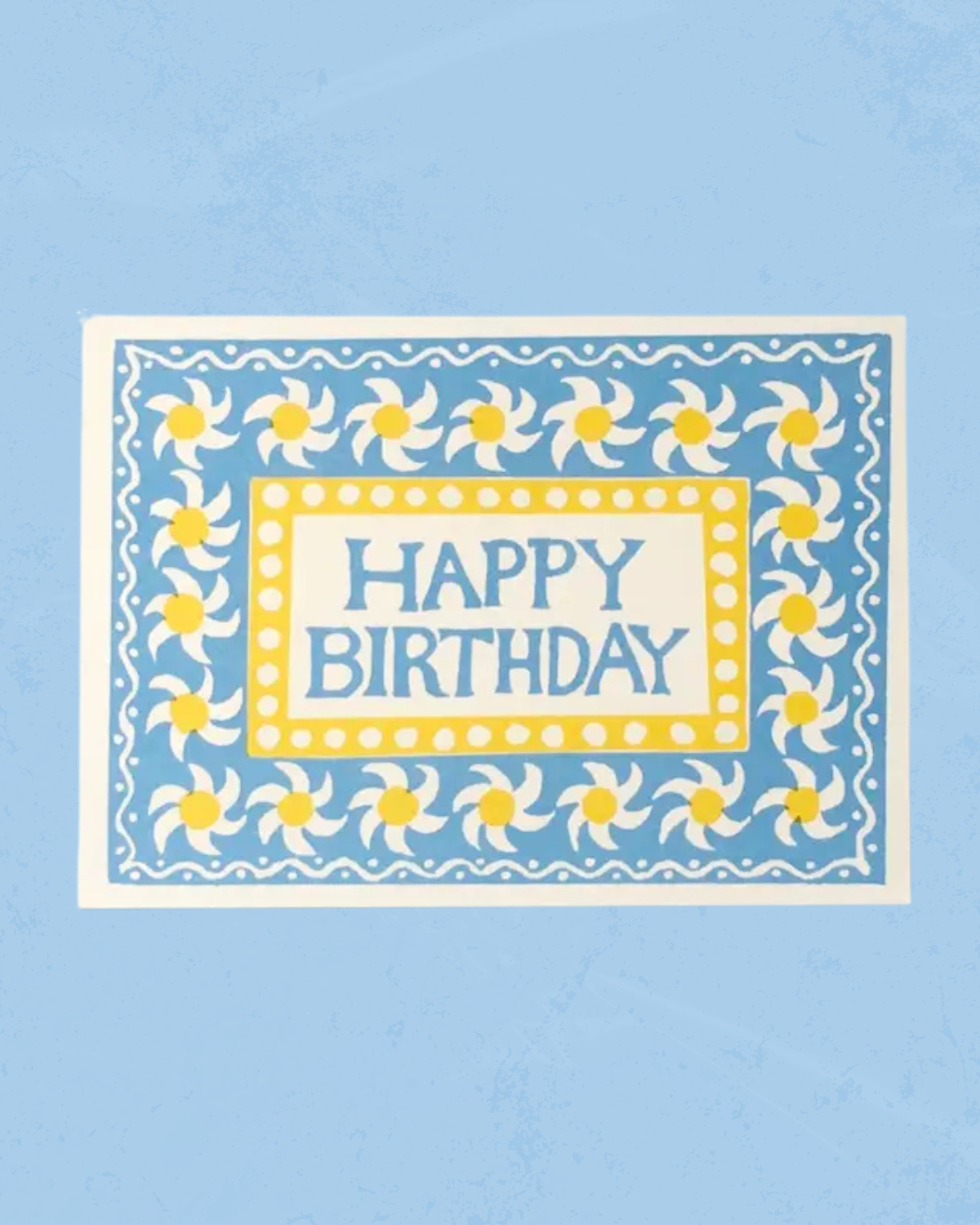 greeting card - blue & yellow happy birthday