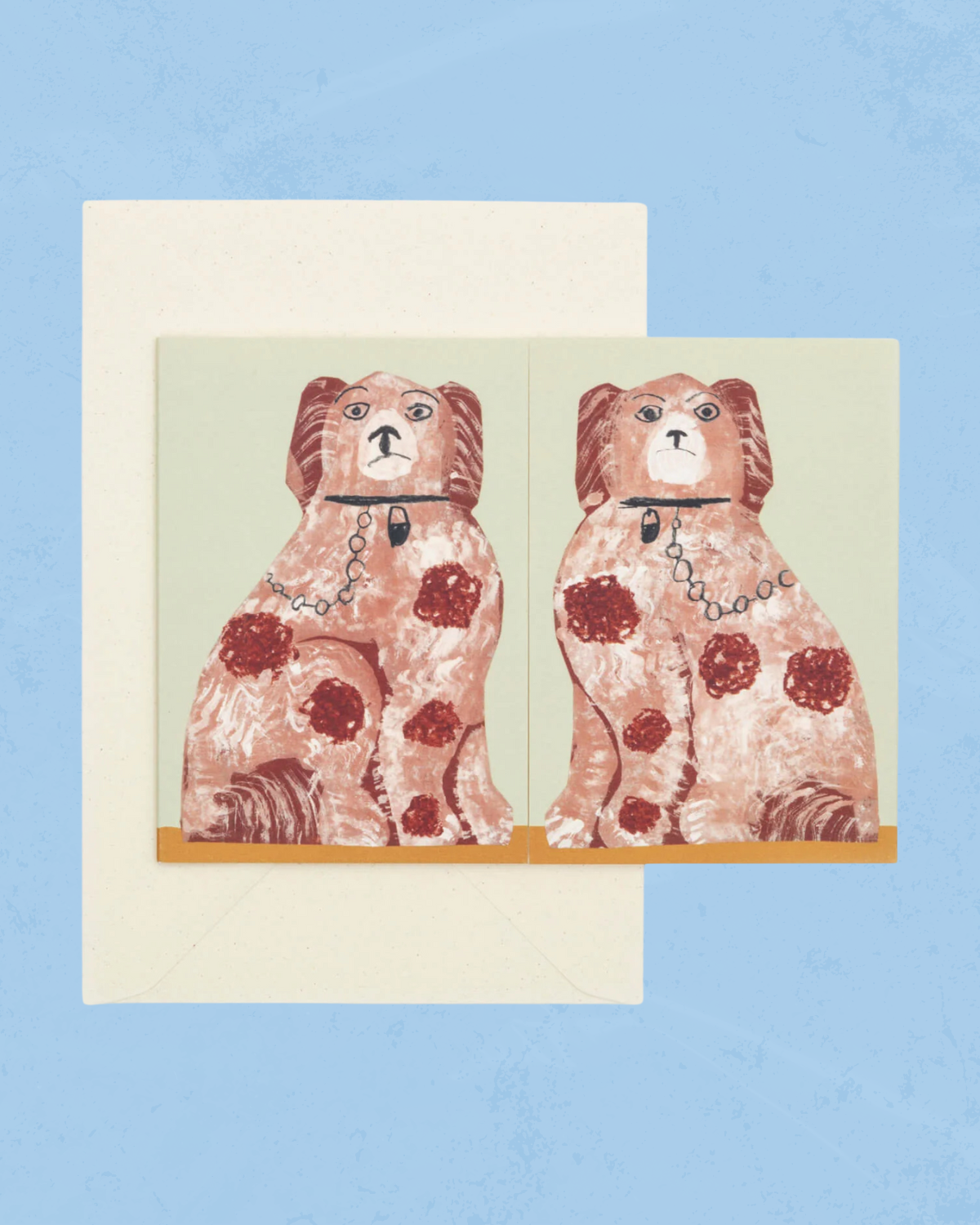 greeting card - mantel dogs