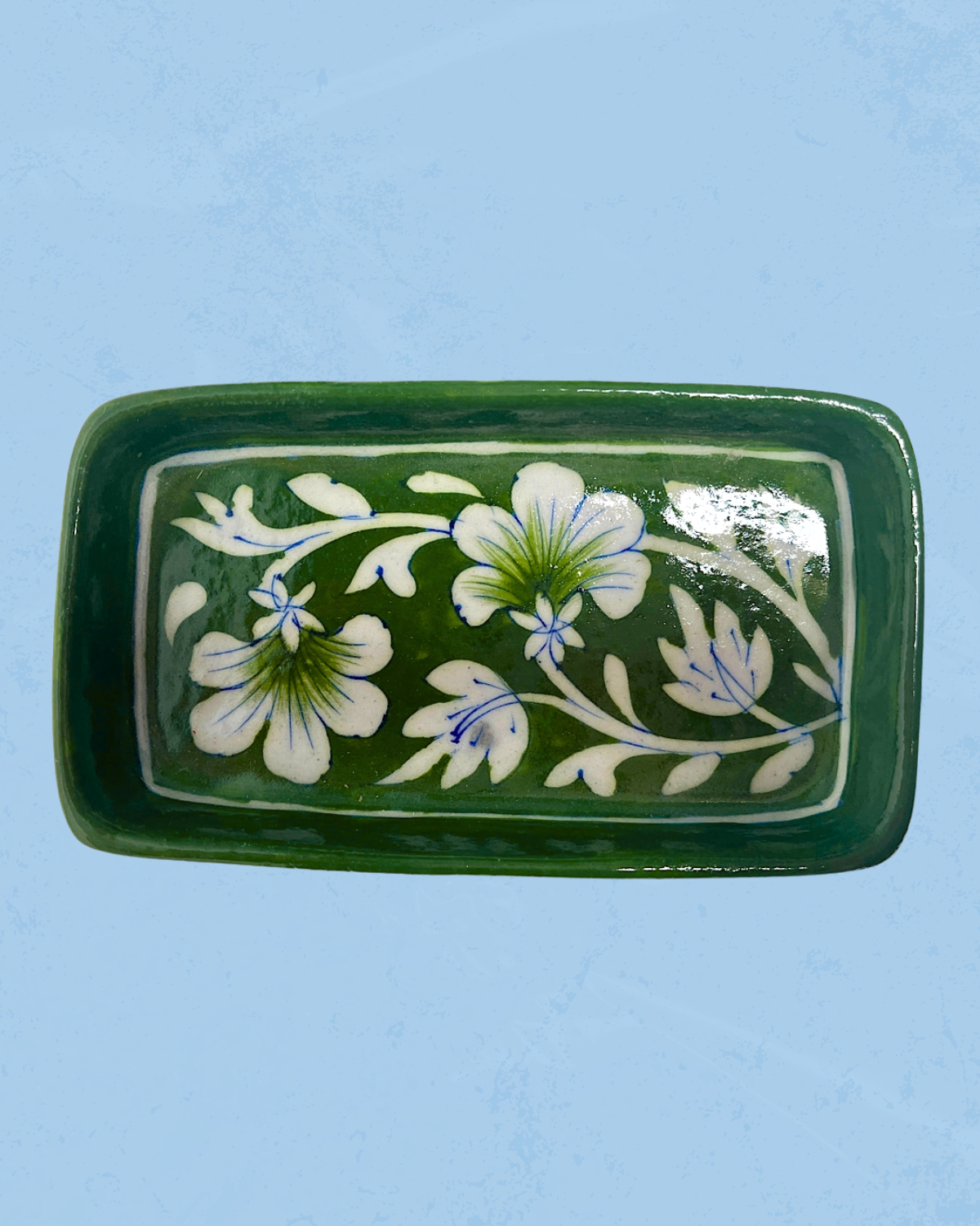 trinket dish - blue pottery