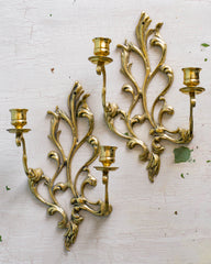 curated - brass candle sconces