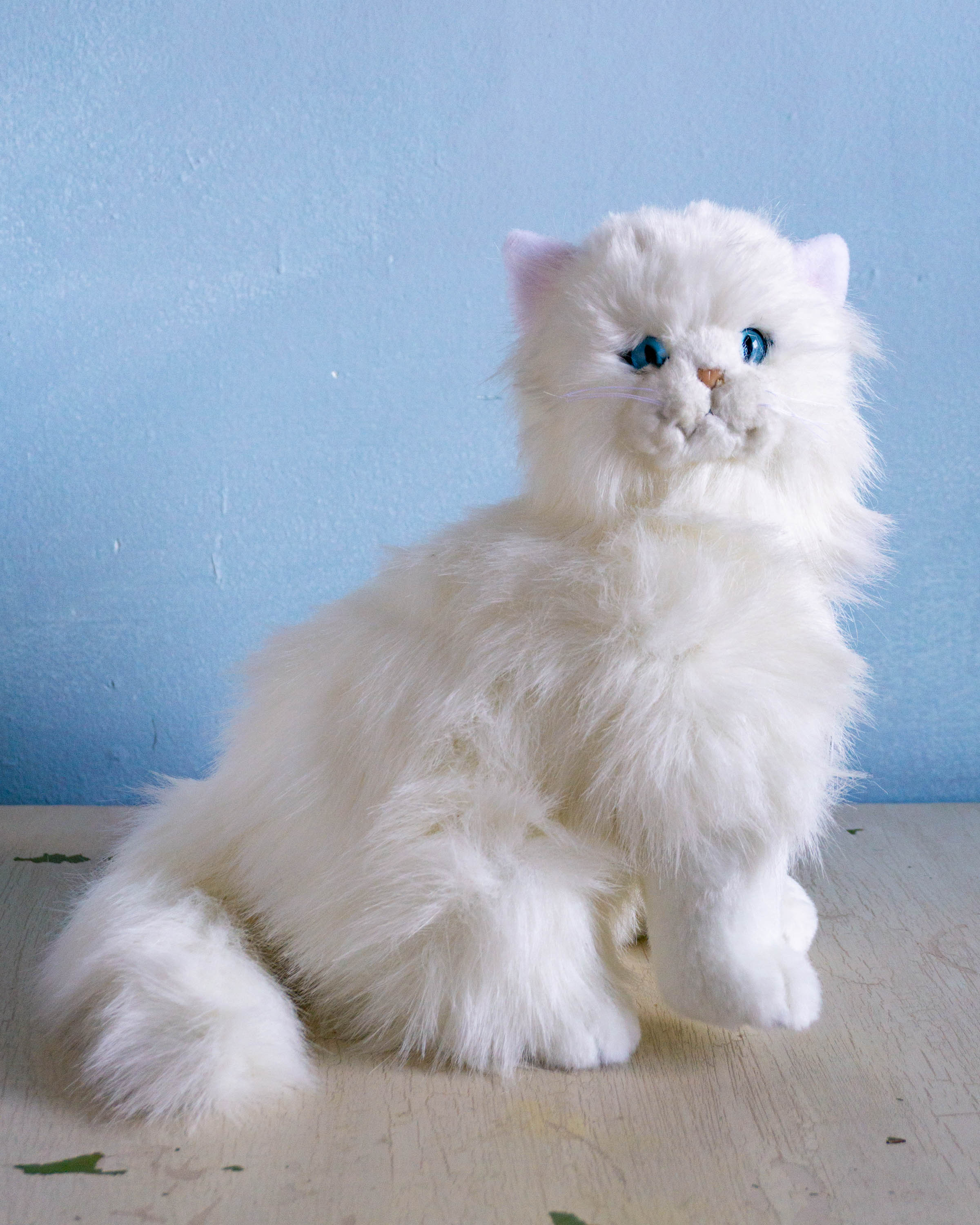 stuffed animal - "pearl" white persian cat